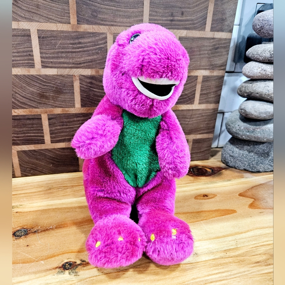 Vintage Barney 1992 Purple Dinosaur 9" I Love You Plush Toy
